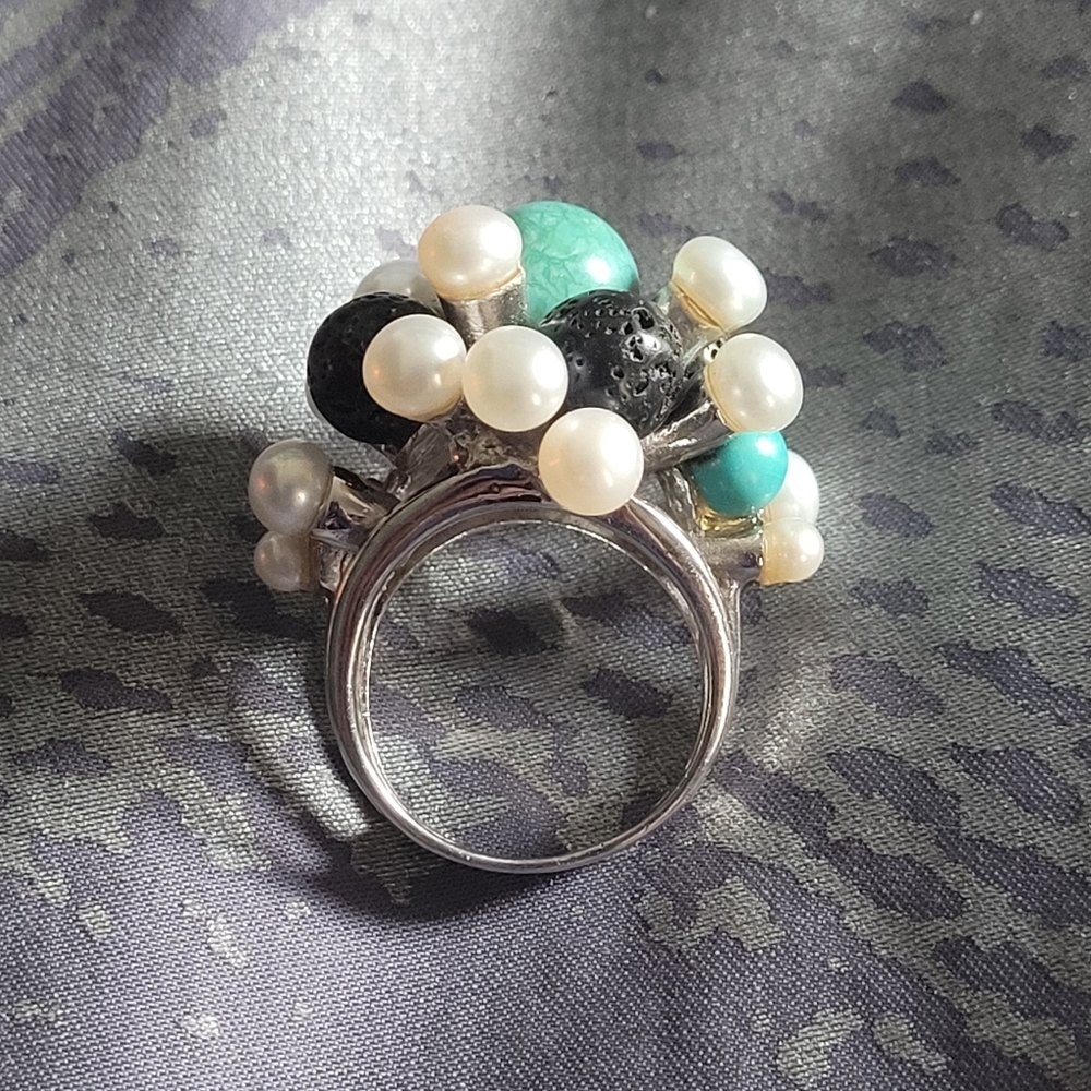 ⭐️Lava Stone & Sterling Silver Ring⭐️